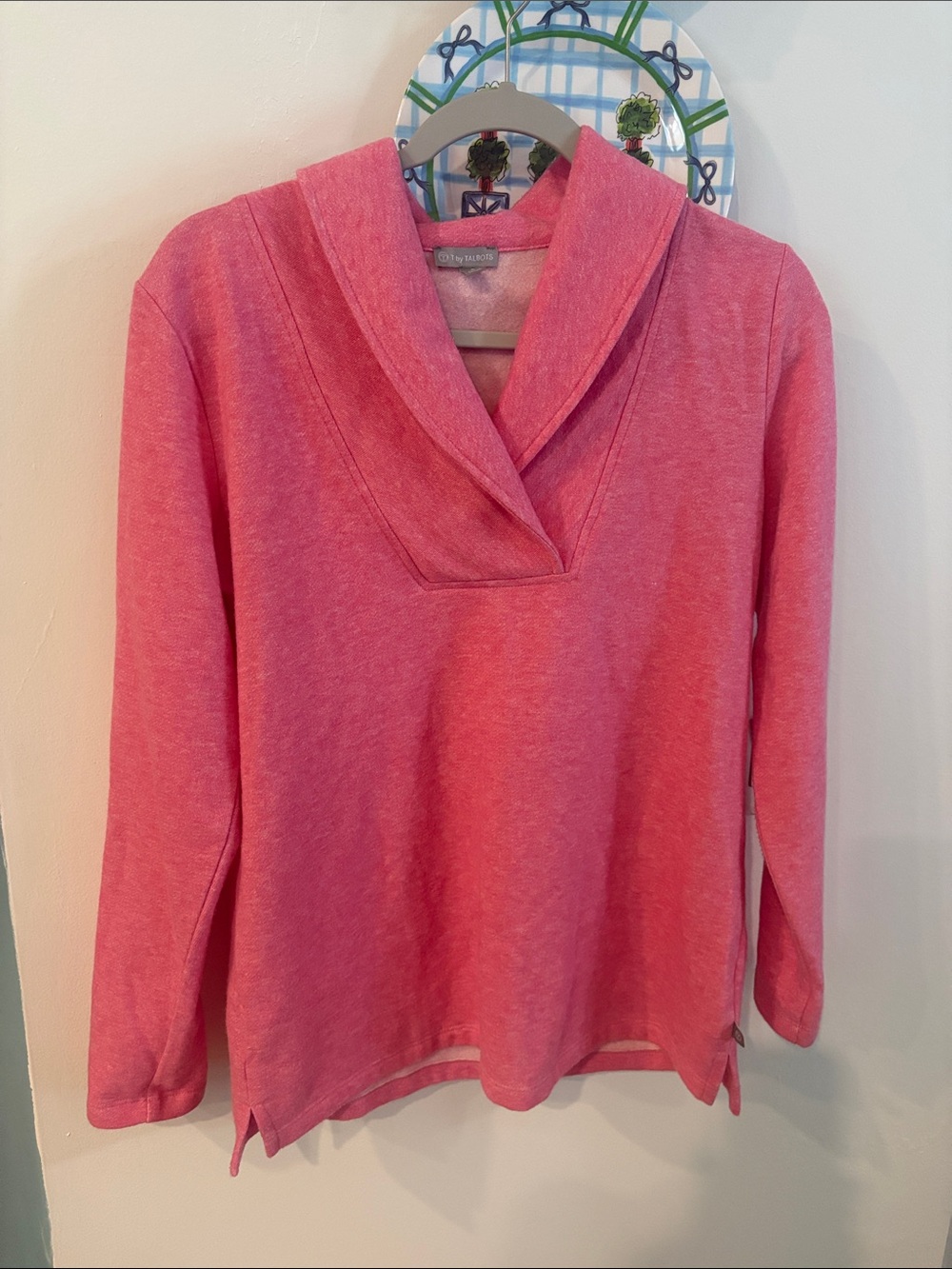 Talbots Featherweight Fleece Wrap Neck Pullover